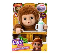 Little Live Pets My Baby Monkey - Adorable pet Monkey with Over 50 Sounds & Reactions. Expressive Moving Mouth. Mango Sucks his Thumb Feeds from his