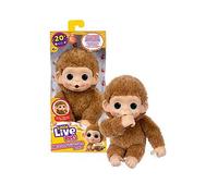 Little Live Pets Baby Monkey Minis - Pepi Peach. Interactive Pet Toy. 20+ Sounds & Reactions. Soft Brown Fur, 7.4" Tall. Super Realistic. Feed, Nurture, React. Grippy Hands & Feet. Collect All 3