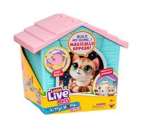Little Live Pets My Kitty's Home Mini Playset, Mystery Kitty Plush Reveal, Build and Decorate Toy Pet Carrier, Repeat Play, Cat House Toys for Kids 5+