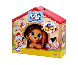 Little Live Pets - My Puppy's Home Interactive Plush Toy Puppy and Kennel, 25+ Sounds and Reactions, Make the Kennel, Name your Puppy and SURPRISE! Puppy appears! Easy Build DIY Kennel, Green, Medium
