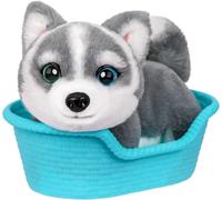 Little Live Pets My Really Real Puppy Minis- Aurora the Husky| Interactive Puppy with 20+ Sounds & Reactions- Includes Basket for Display. Fun & Adorable Gift for Kids (11cm/4.3in tall)