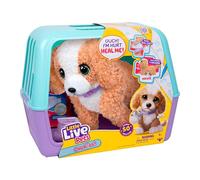 Little Live Pets Ouchies Amazon Exclusive Hazel The Poodle Plush, 50+ Sounds, Limping to Walking Puppy Toy & Carrier, Interactive Toy Dog for Kids 5+
