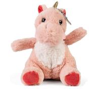 LITTLE Living Nature Clips Dragon Stuffed Plush Animal Toy Keyring PINK| Soft Toy Keychain Gift for Kids