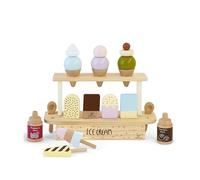 Little Log Wooden Ice Cream Set for Kids, Toy Ice Cream Parlour Stand