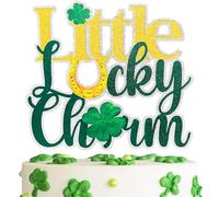 Little Lucky Charm Cake Topper, St. Patrick's Day Baby Shower Cake Decor, Shamrock Horseshoe Irish Lucky One Cake Topper, Four Leaf Clover First Birthday Party Favor