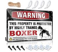 Little Man Cave Sign Warning This Property Is Protected By A Highly Trained Boxer Tin Sign Man Cave Signs And Decor Funny House Signs(30X40CM)