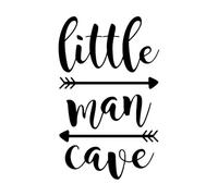 Little Man Cave Wall Decals Kids Wall Quotes Nursery Wall Stickers Boys Room Door-S-26x42cm-Black