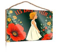 Little Man Cave Wood Signs A Young Girl in A White Dress Surrounded by Vibrant Flowers Wooded Sign Home Decor Ideas Kitchen Box Signs(20X30CM)