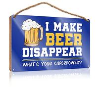 Little Man Cave Wood Signs I Make Beer Disappear Wooden Sign Decorative Hanging Sign Vintage Wall Decor(23X35CM)