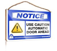 Little Man Cave Wood Signs Notice Use Caution Automatic Door Ahead Wooden Sign Playroom Decor Back Yard Decorations(20X30CM)