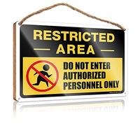 Little Man Cave Wood Signs Restricted Area Sign, Do Not Enter, Authorized Personnel Only Wooden Winter Door Sign Wooden Signcute(20X30CM)