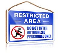 Little Man Cave Wood Signs Restricted Area Sign, Do Not Enter, Authorized Personnel Only Wooden Winter Door Sign Wooden Signcute(20X30CM)