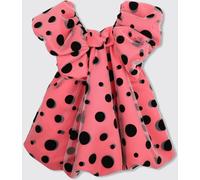 LITTLE MARC JACOBS Girl's Polka Dot Occasion Dress with Puff Sleeves - Size: 8 - female