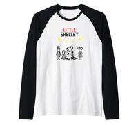 Little Mary Shelley with Her Frankenstein Dolls Raglan Baseball Tee