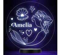 Little Mermaid Clam Heart Personalised Gift Colour Change Led Lamp Night Light