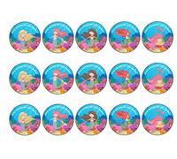 Little Mermaid Edible Cupcake Icing, Wafer or Wafer Card 15 x 2 inch Toppers (Icing)