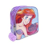 Little Mermaid Kids' Backpack - Zip Closure - 18 x 21 x 10 cm - Kids' Backpack with Shiny Details and Pompom - Adjustable Handles - Original Product Designed in Spain