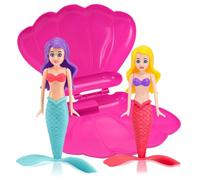 Little Mermaid Pool Toy Shell,Pool Diving Toy,Hot Pink Mermaid Diving Toys for Swimming Pool Accessories Kids Pool Games Toys,Girls Mermaids Interactive Swim Training Set Water Toy for Kids Aged 5+