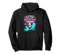 Little Mermaid Turning 5 Birthday Girl Five Pullover Hoodie