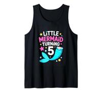 Little Mermaid Turning 5 Birthday Girl Five Tank Top