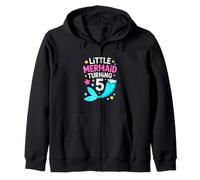 Little Mermaid Turning 5 Birthday Girl Five Zip Hoodie