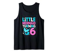 Little Mermaid Turning 6 Birthday Girl Ocean Tank Top