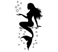 Little Mermaid Wall Decal Cute Cartoon Wall Sticker Removable Diy Art Mural Decor Girls Bedroom Wall Decor