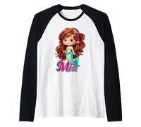 Little Mermaids with the Name Mia Raglan Baseball Tee