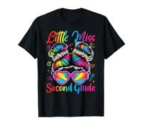 Little Miss 2nd Grade Messy Bun Back to School Girl Women T-Shirt