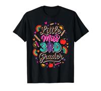 Little Miss 3rd Grader Back to School Girls Value Graphic T-Shirt, Men, Black, M