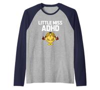 Little Miss ADHD - Funny Saying Sarcastic Novelty Cool Cute Raglan Baseball Tee