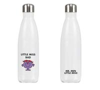 Little Miss Bad Stainless Steel Water Bottle - 500ml | 26cm x 7cm Reusable Drink Bottle | Official Mr Men Gift | Proudly Printed in The UK | Eco-Friendly & Durable Design