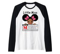 Little Miss Black Girl Magic Melanin M Warning Cute Girls Raglan Baseball Tee