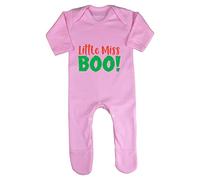 Little Miss Boo Halloween Statement Baby Romper Jumpsuit with feet, 3-6 Months, Pastel Pink