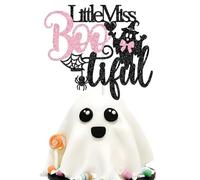 Little Miss Boo-tiful Cake Topper, Halloween Ghost Baby Shower Cake Decor, Halloween Ghoul Baby’s 1st Birthday Party Decorations Supplies for Girls