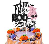 Little Miss Boo-tiful Cake Topper, Halloween Ghost Baby Shower Cake Decor, Halloween Ghoul Baby’s 1st Birthday Party Decorations Supplies for Girls