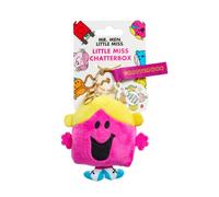 Rainbow Designs Little Miss Chatterbox Plush Keyring - Soft Pink Plush Character Keychain with Gold Clip - Charming Mr Men Collection Bag Charm Accessory for Bags, Keys & Pushchairs