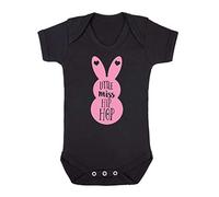 Little Miss Hip hop (Bunny Cut Out) Baby Grow Vest, 0-3 Months, Black
