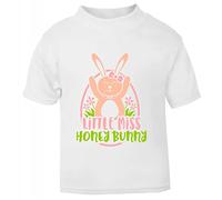 Little Miss Honey Bunny - Style Two [EAST23] Short Sleeve Cotton Toddler t Shirt, 2-3 Years, White