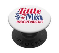 Little Miss Independent Cute 4th of July Patriotic PopSockets Adhesive PopGrip