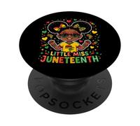 Little Miss Juneteenth Black African Freedom Day Princess PopSockets Adhesive PopGrip