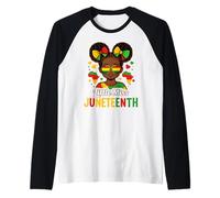 Little Miss Juneteenth Black African Freedom Day Princess Raglan Baseball Tee
