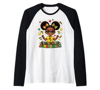 Little Miss Juneteenth Black African Freedom Day Princess Raglan Baseball Tee