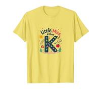 Little Miss Kindergarten K-Day Fun School Gift T-Shirt, Men, Lemon, XXL