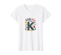 Little Miss Kindergarten K-Day Fun School Gift T-Shirt, Women, White, L