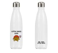 Little Miss Late Stainless Steel Water Bottle - 500ml | 26cm x 7cm Reusable Drink Bottle | Official Mr Men Gift | Proudly Printed in The UK | Eco-Friendly & Durable Design