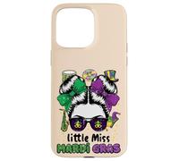 Little Miss Mardi Gras Messy Bun Fat Tuesday Girls Kid Women Case for iPhone 15 Pro Max