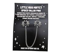 Little Miss Muffet Spider Collar Pins, Gothic Chain Design, Vintage Decorative Accessory for Cardigans and Shawls, Black
