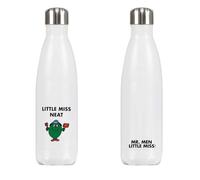 Little Miss Neat Stainless Steel Water Bottle - 500ml | 26cm x 7cm Reusable Drink Bottle | Official Mr Men Gift | Proudly Printed in The UK | Eco-Friendly & Durable Design