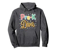 Little Miss Pre-K Diva | Preschool Princess Pullover Hoodie, Adult Unisex, Dark Heather Grey, XXL